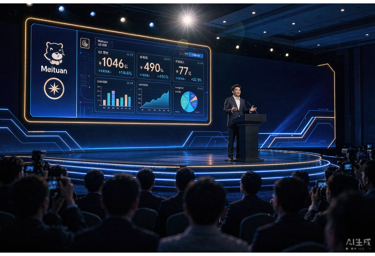 美团 Q2 营收 1046 亿同比增 14.4% 扭亏为盈,王兴定调"我们不会成为 Token 工厂"